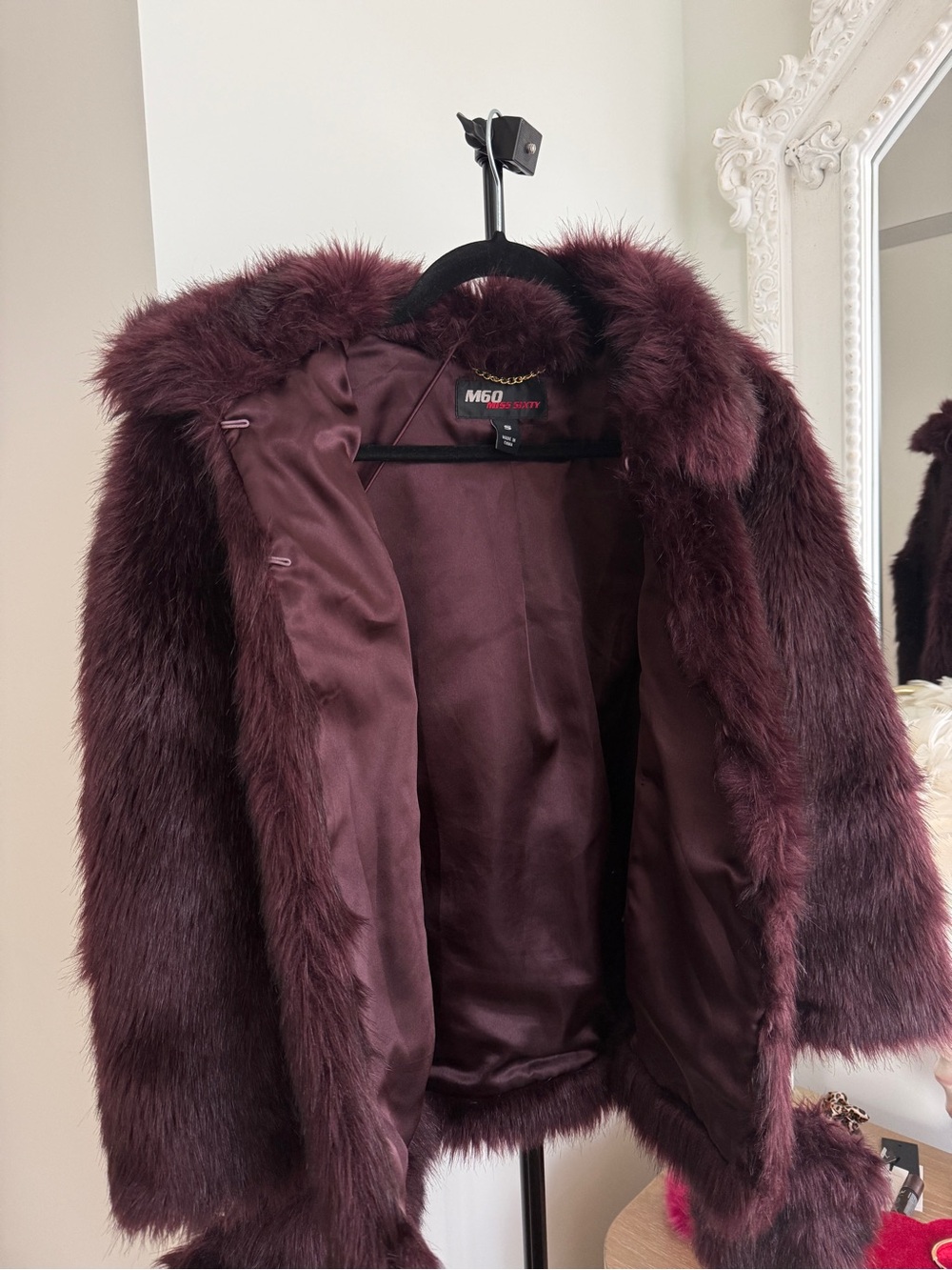 Vintage Miss Sixty Y2K Faux Fur Coat With Mittens - Picture 8 of 16